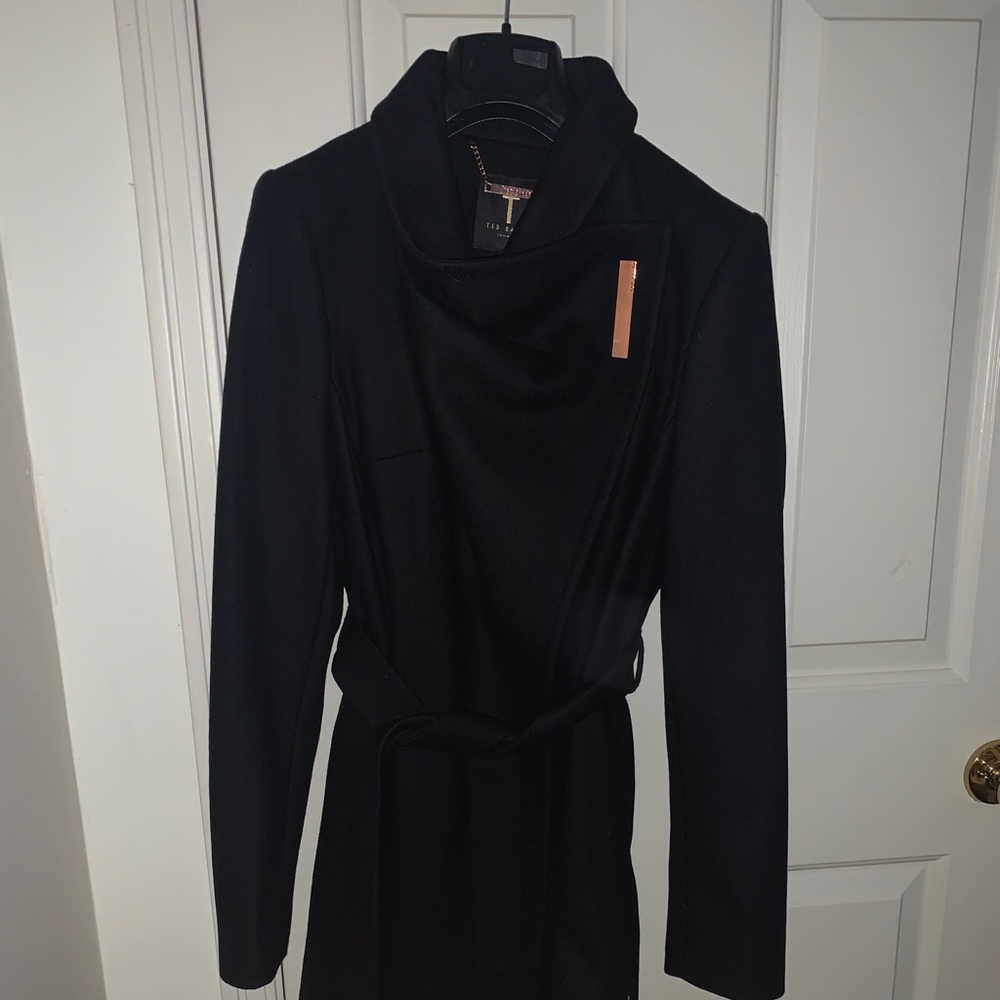 COPY - Ted Baker black cashmere wool trench coat